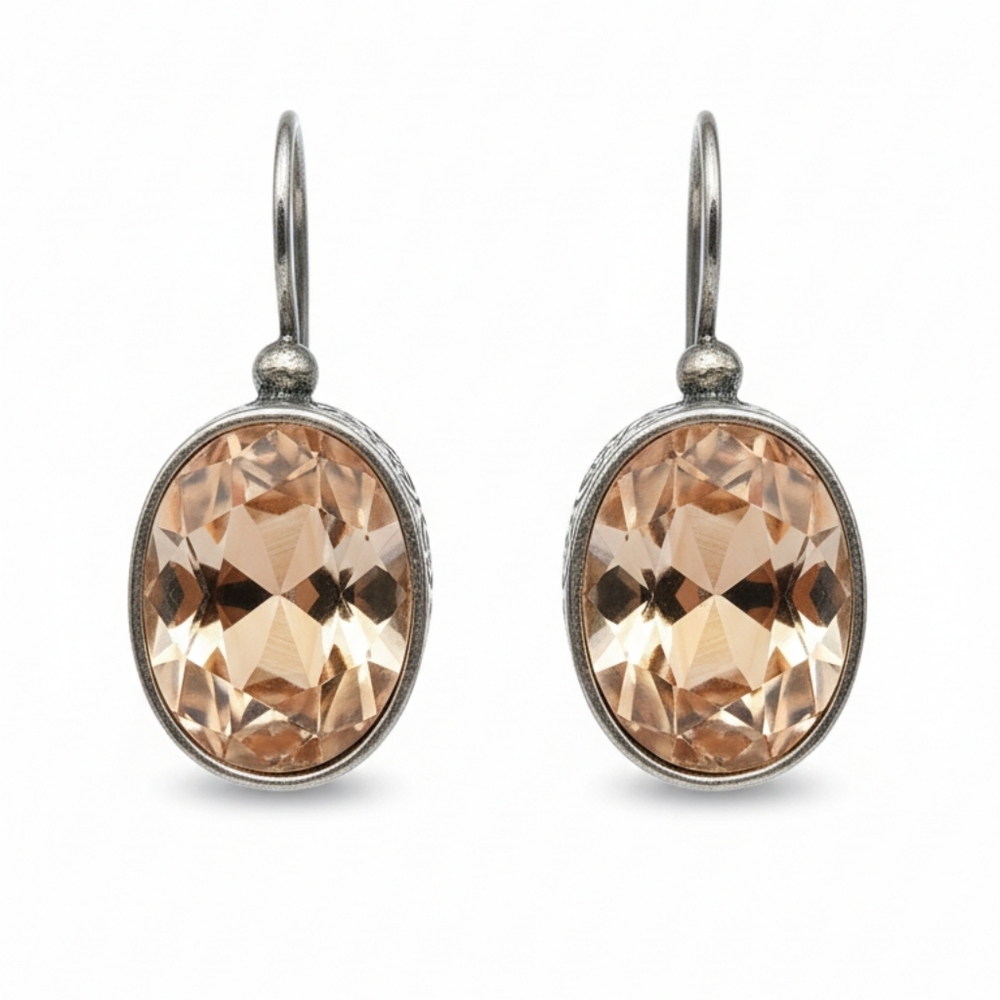 Elegant Green and Orange Dangle Earrings